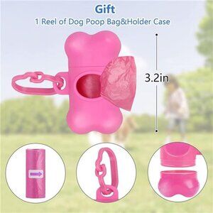Dog Travel Water Bottle Collapsible Dog Bowls, 2 in 1 Pet Food Container (Pink)